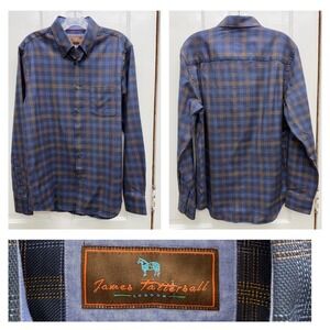 James Tattersall long‎ sleeve button down shirt men's medium